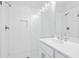 Modern bathroom with walk-in shower and single vanity at 1321 Parc Bench Rd, Atlanta, GA 30316