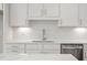 White kitchen cabinets, quartz countertops and stainless steel sink at 1321 Parc Bench Rd, Atlanta, GA 30316