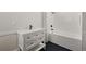 Clean bathroom with white vanity and hexagon tile flooring at 4571 Columns Se Dr, Marietta, GA 30067