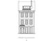 Front elevation of a three-story townhome with brick facade at 180 Roswell St # 15, Alpharetta, GA 30009