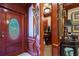 Powder room with ornate woodwork, decorative mirror, and unique vanity at 5326 Presley Pl, Douglasville, GA 30135