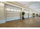 Spacious 4-car garage with decorative columns and stamped concrete floor at 5326 Presley Pl, Douglasville, GA 30135