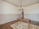 Formal dining room with hardwood floors and chandelier at 987 Kora Sw Dr, Marietta, GA 30064