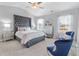 Luxurious main bedroom with tufted headboard, ample natural light, and sitting area at 11682 Chatham Dr, Hampton, GA 30228