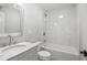 Updated bathroom with marble shower and vanity at 169 Barone Nw Pl, Atlanta, GA 30327