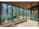 Sunroom with walls of windows and wooded views at 2929 Glad Dale Se Dr, Conyers, GA 30094