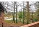 Peaceful backyard with lake view and mature trees at 340 Sir Richard Ct, Jonesboro, GA 30236