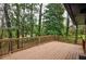 Wooden deck overlooking a wooded backyard at 340 Sir Richard Ct, Jonesboro, GA 30236