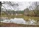 Calm lake view with reflection of trees and sky at 340 Sir Richard Ct, Jonesboro, GA 30236