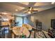 Open concept living room and kitchen with dark hardwood floors at 340 Sir Richard Ct, Jonesboro, GA 30236