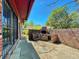Brick patio with built-in grill and partial brick wall at 650 Lyric Nw Way, Atlanta, GA 30318