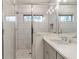 Modern bathroom with walk-in shower and gray vanity at 2174 Avion Way # 11, Chamblee, GA 30341