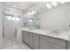 Modern bathroom with double vanity and large walk-in shower at 2174 Avion Way # 11, Chamblee, GA 30341