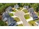 Aerial view of a new home community with multiple houses and a cul-de-sac at 3175 Tackett Rd, Douglasville, GA 30135