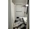 Stylish bathroom featuring black and white marble flooring and subway tile at 1433 Woodland Sw Ter, Atlanta, GA 30311