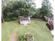 Aerial view of a large backyard with a storage shed at 3364 Joseph Nw Dr, Acworth, GA 30101