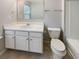 Clean bathroom with white vanity and a bathtub at 6756 Blackstone Pl # 6, Mableton, GA 30126