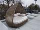 Relaxing rooftop lounge with wicker daybeds at 788 W Marietta Nw St # 1111, Atlanta, GA 30318