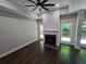 Living room with dark hardwood floors and fireplace at 1400 Village Creek Se Cir # 12A, Atlanta, GA 30316