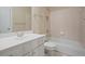 Clean bathroom with tub, toilet and vanity at 4740 Legacy Cove Ln, Mableton, GA 30126
