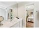 Bathroom with white vanity, and view into bedroom at 2726 Mabry Ne Rd, Atlanta, GA 30319