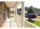 Spacious porch with white columns overlooking a tree-lined street at 249 Chadwyck Ln, Canton, GA 30115