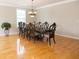 Formal dining room with hardwood floors and chandelier at 249 Chadwyck Ln, Canton, GA 30115