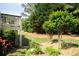 Landscaped backyard with lush greenery and mature trees at 249 Chadwyck Ln, Canton, GA 30115