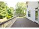 Deck overlooking backyard with wooden railings at 249 Chadwyck Ln, Canton, GA 30115