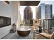 Private balcony with city views and outdoor seating at 40 12Th Ne St # 1005, Atlanta, GA 30309