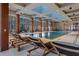 Indoor swimming pool with plenty of lounge chairs at 40 12Th Ne St # 1005, Atlanta, GA 30309
