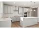 Modern kitchen with white shaker cabinets and island at 29 Riverbirch Ct, Dallas, GA 30157