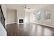 Bright living room with hardwood floors and fireplace at 6035 Spring Way, Stonecrest, GA 30038