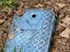Close-up view of a blue utility access cover on the ground at 220 Ridgecrest Se Rd, Mableton, GA 30126