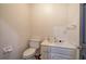 Half bathroom with toilet and vanity at 45 Latimer Nw Ln, Cartersville, GA 30121
