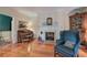 Living room with hardwood floors, fireplace and comfortable seating at 45 Latimer Nw Ln, Cartersville, GA 30121