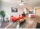 Open concept living room and kitchen with modern finishes at 401 16Th Nw St # 1157, Atlanta, GA 30363