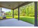 Covered patio overlooking grassy backyard and trees at 1216 Trophy Club Ave, Dacula, GA 30019
