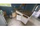 Kitchen with white cabinets, double sink, and wood countertop at 2159 Martin Luther King, Jr. Dr, Atlanta, GA 30310