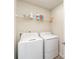 Laundry room with washer and dryer and overhead shelving at 2248 Annes Lake Cir, Lithonia, GA 30058