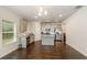 Kitchen with stainless steel appliances, an island, and hardwood floors at 2248 Annes Lake Cir, Lithonia, GA 30058