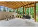 Covered patio with swing and seating at 105 Summerlin Dr, Canton, GA 30115