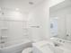 Clean bathroom, bathtub shower combo and vanity at 269 Bald Ave # 18, Stockbridge, GA 30253