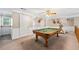 Game room featuring a pool table and mounted deer heads at 3651 Chandler Haulk Rd, Loganville, GA 30052