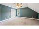 Bedroom with ceiling fan, neutral walls, and carpet at 3651 Chandler Haulk Rd, Loganville, GA 30052