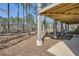 Covered patio below deck with stone accents at 4215 Tattnall Run, Acworth, GA 30101