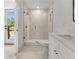 Bathroom with walk-in shower and white vanity at 1940 Fellowship Rd, Tucker, GA 30084