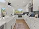 Modern kitchen with white cabinets, quartz countertops, and stainless steel appliances at 1940 Fellowship Rd, Tucker, GA 30084