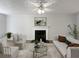 Virtually staged living room with fireplace at 2110 Glenwood Downs Dr, Decatur, GA 30035