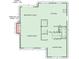 Two-story home floor plan; main level features living room, kitchen, and half bath; upper level includes primary bedroom and two additional bedrooms at 2110 Glenwood Downs Dr, Decatur, GA 30035